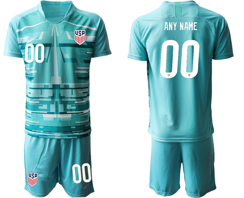 Men 2020-2021 Season National team United States goalkeeper blue customized Soccer Jersey->customized soccer jersey->Custom Jersey